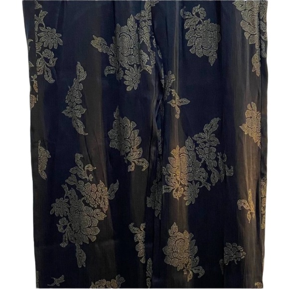 ZARA Black and Gold Flowy Pants - Picture 3 of 12